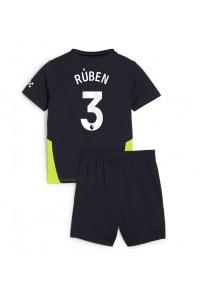 Manchester City Ruben Dias #3 Babytruitje Uit tenue Kind 2024-25 Korte Mouw (+ Korte broeken)